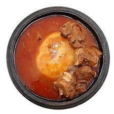 Fufu (cassava & plantain) with light soup image