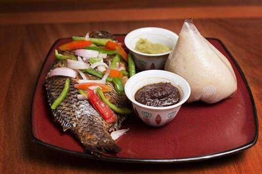 Banku and tilapia image