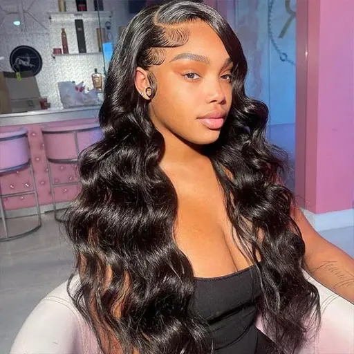 28 inch wear and go glueless wigs human hair pre plukced pre cut 5x5 hd lace closure wigs human hair for women 180% density ready to wear glueless body wave lace front wigs no glue wigs image