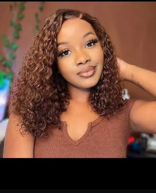 Ombre brown deep curly 13x4 hd lace front bob wig glueless human hair wig