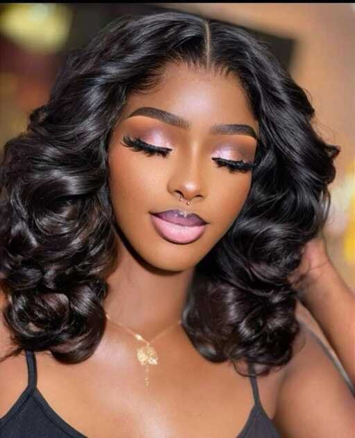 High density 13x4 lace frontal wig loose wave short bob wig body wave brazilian human hair transparent lace front wigs for women