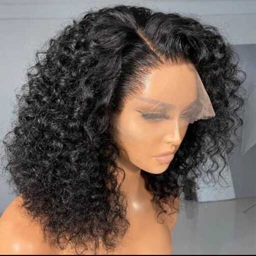 Wig 13x4 lace frontal bob wigs pre plucked human hair wigs deep curly short 4x4 lace closury wig for black women 4x4 closure wig 18inches (13x4 lace front wig 14 inch)