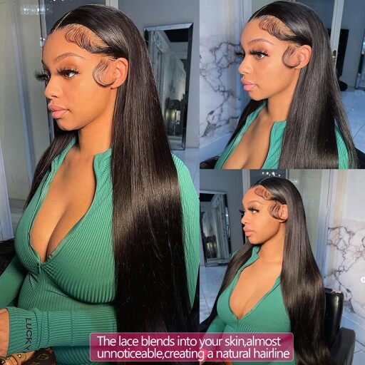 Straight hair transparent lace wig 13x4 & 13x6 lace frontal wig image