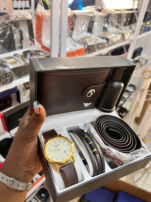 Brown wallet watch combo