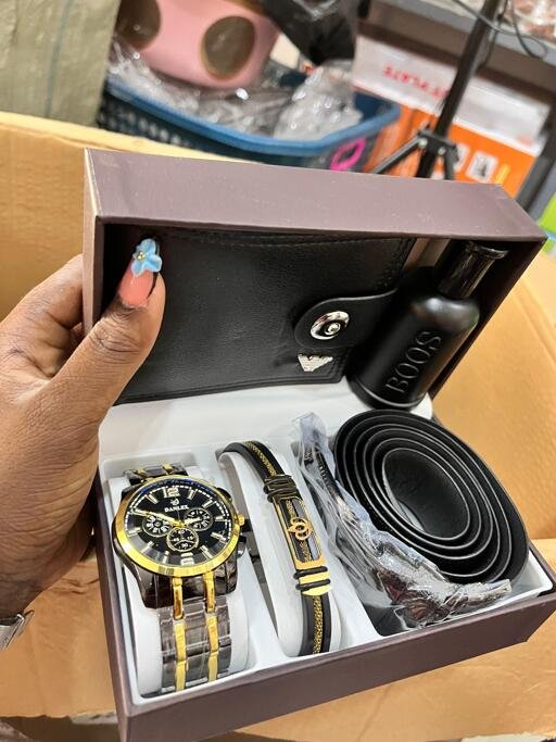 Black wallet watch combo