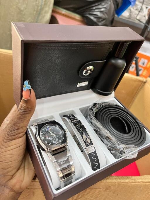 Black wallet watch combo