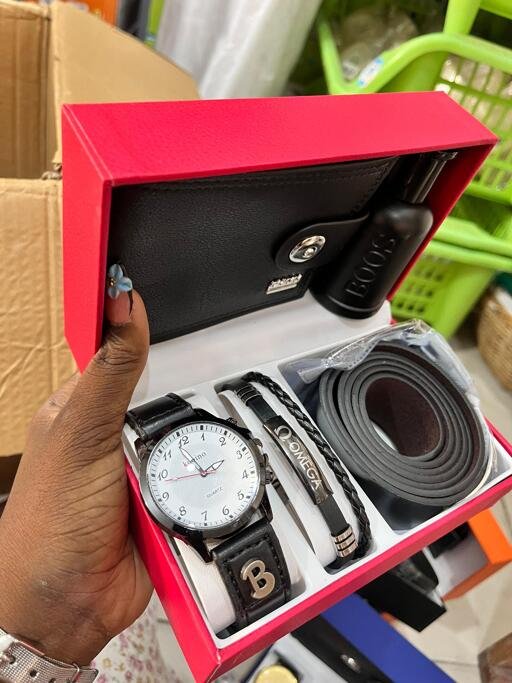 Black wallet watch combo