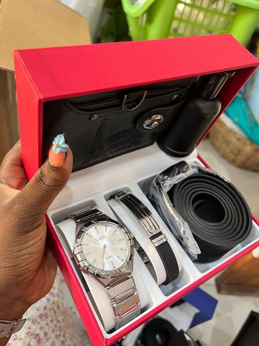 Black wallet watch combo