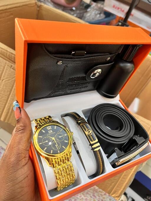 Black wallet watch combo