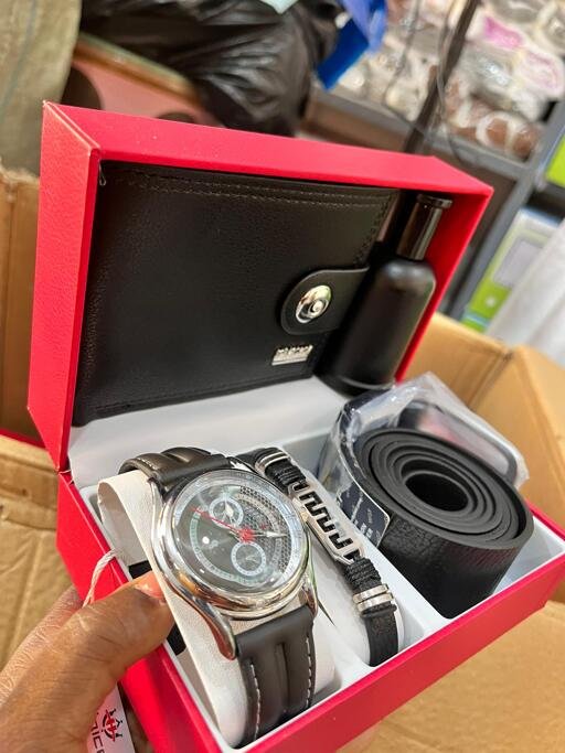 Black wallet watch combo