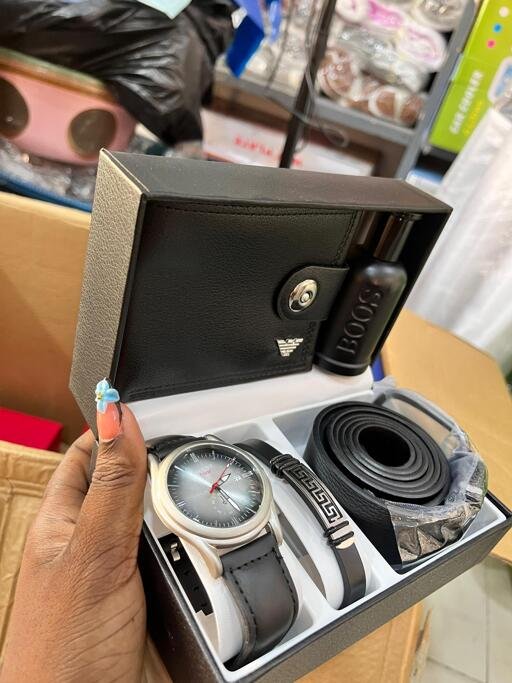 Black wallet watch combo