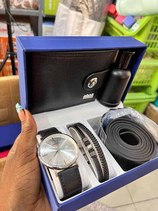 Black wallet watch combo