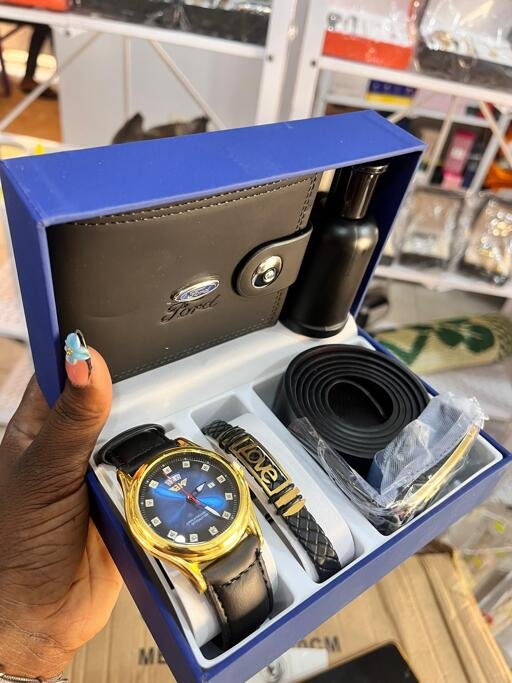 Black wallet watch combo