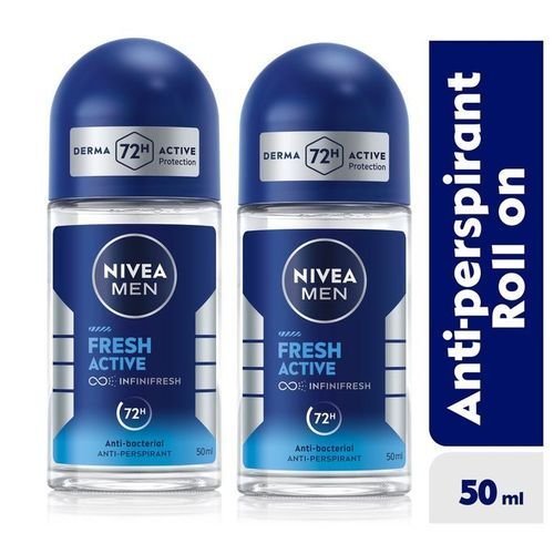 Nivea men fresh active roll on - 50ml (pack of 2)