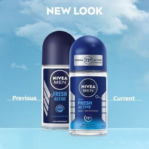 Nivea men fresh active roll on - 50ml (pack of 2) image