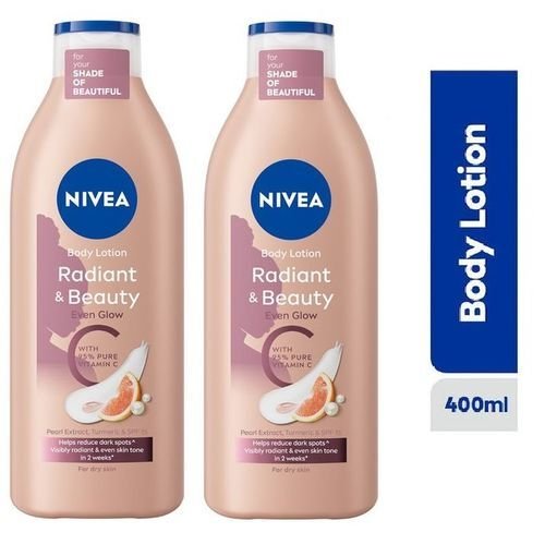 Nivea radiant & beauty even glow body lotion - 400ml (pack of 2)