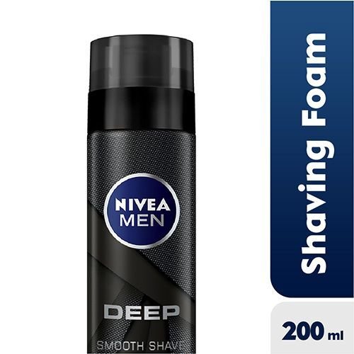 Nivea men deep smooth shave shaving foam - 200ml - black
