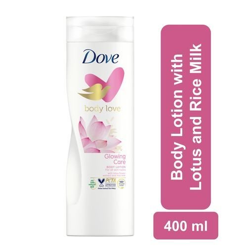 Dove body lotion glowing care with lotus and rice milk - 400ml