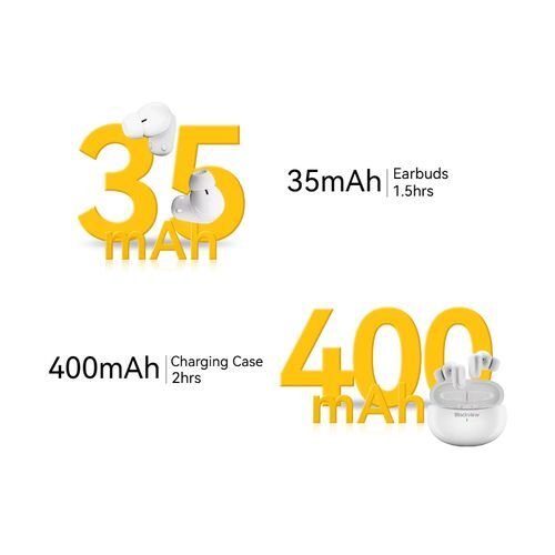 Blackview air buds 30 ipx7 waterproof bluetooth 5.4 in-ear tws earbuds with headphones touch headphones with mic, language translator, play music/call/hybrid anc+enc image